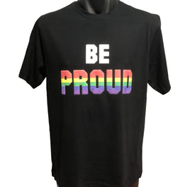 Be Proud Rainbow 3D Puff Print T-Shirt (Black)