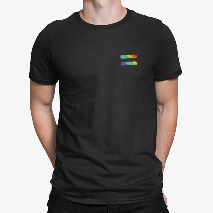 Rainbow Equal Symbol Left Chest Logo T-Shirt (Colour Choices)
