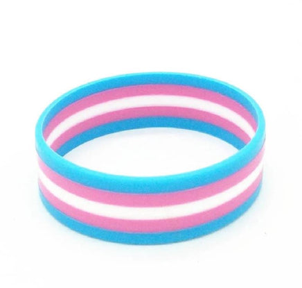 Transgender Pride Flag Silicone Wristband