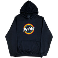 Retro Rainbow Pride Logo Hoodie (Black)