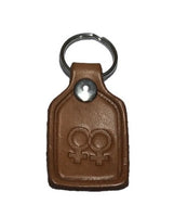 Lesbian Symbol Hand Made Leather Keyring - Vintage Stamped Leather, Handmade