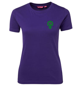 IWD Womanpower Small Left Chest Logo Femme Fit T-Shirt (Purple)