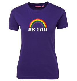 Be You Rainbow Logo Femme Fit T-Shirt (Purple) - New Larger Print