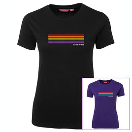 Rainbow Stripes Love Wins Femme Fit T-Shirt