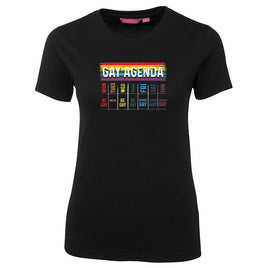Funny Gay Agenda Femme Fit T-Shirt (Black)
