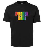 Proud Dad (Rainbow Colours) T-Shirt (Black)