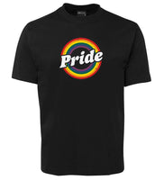 Retro Rainbow Pride Logo T-Shirt (Black)