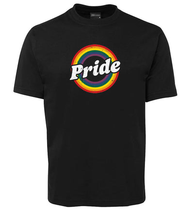 Retro Rainbow Pride Logo T-Shirt (Black)