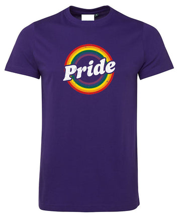 Retro Rainbow Pride Logo T-Shirt (Purple)