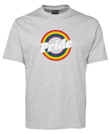 Retro Rainbow Pride Logo T-Shirt (Snow Grey)
