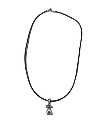 Femme Form Pendant on Leather Necklace - Front of Body