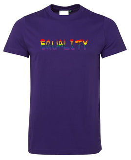 Equality ("Painted" Rainbow Flag Colours) T-Shirt (Purple)