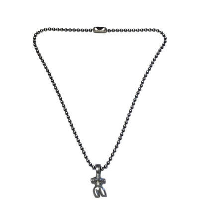 Femme Form Pendant on Silver Oxide Tone Ballchain - Front View