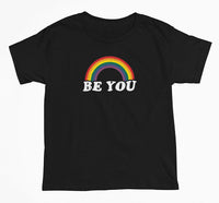 Be You Rainbow Logo T-Shirt (Black, Shortsleeve T-Shirt