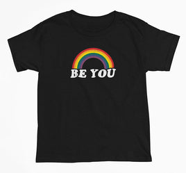 Be You Rainbow Logo T-Shirt (Black, Shortsleeve T-Shirt