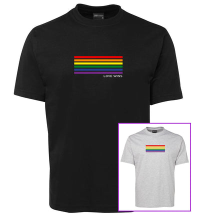 Rainbow Stripes Love Wins T-Shirt (Colour Choices)