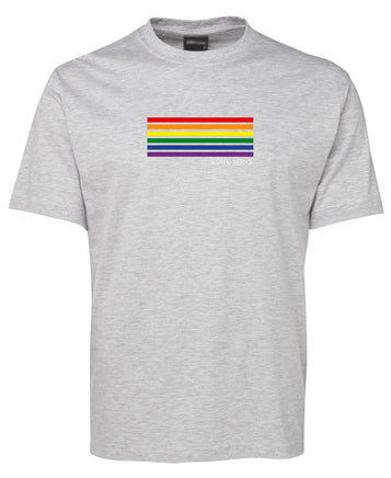 Rainbow Stripes Love Wins T-Shirt (Snow Grey)