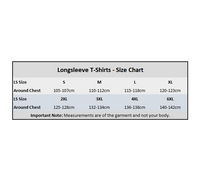 Longsleeve T-Shirt Size Chart