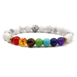 Rainbow Stone & Glass Bead Bracelet