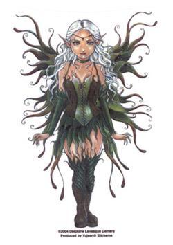 Green Corset Fairy Sticker by Delphine Levesque Demers