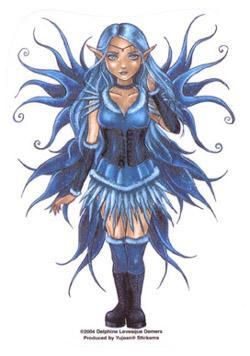 Blue Corset Fairy Sticker by Delphine Levesque Demers
