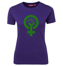 IWD Womanpower Logo Femme Fit T-Shirt (Purple)