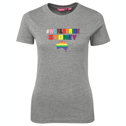 #WorldPride Sydney Femme Fit T-Shirt (Marle Grey)