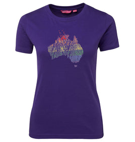 Rainbow Flag Australia Map Femme T-Shirt (Purple)