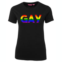 Big GAY Logo Femme Fit T-Shirt (Black)