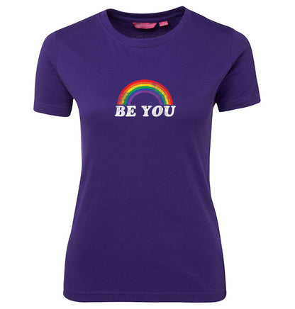 Be You Rainbow Logo Femme Fit T-Shirt (Purple)