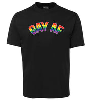 GAY AF Rainbow Flag T-Shirt (Black)