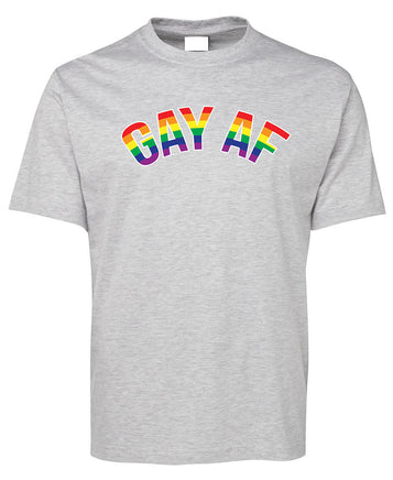 GAY AF Rainbow Flag T-Shirt (Snow Grey)