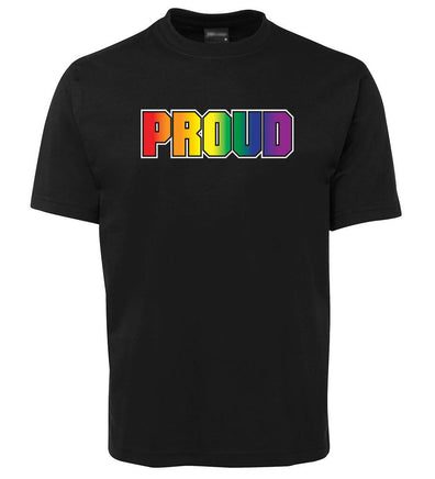 Proud (Rainbow Colours) T-Shirt (Black)