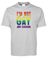 I'm Not Gay - Just Kidding T-Shirt (Snow Grey)