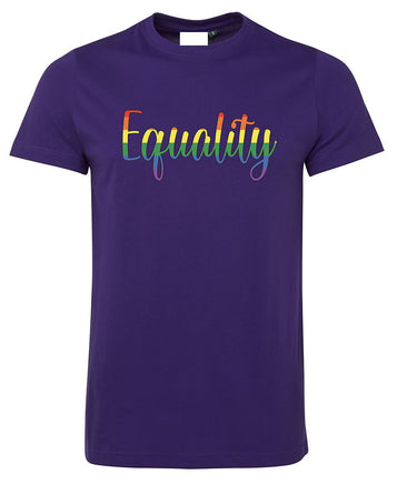 Equality (Rainbow Flag Colours) T-Shirt (Purple)