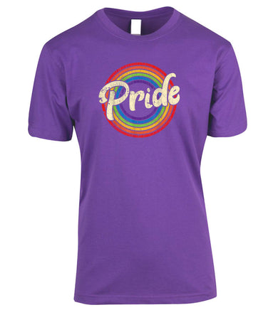 Retro Rainbow Pride Logo T-Shirt (Alternate Purple)