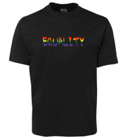Equality ("Painted" Rainbow Flag Colours) T-Shirt (Black)