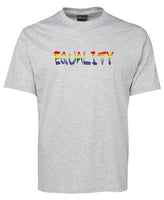 Equality ("Painted" Rainbow Flag Colours) T-Shirt (Snow Grey)