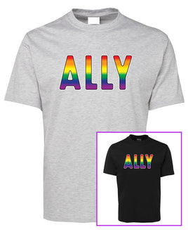 Ally (Rainbow Flag Colours) T-Shirt (Colour Choices)
