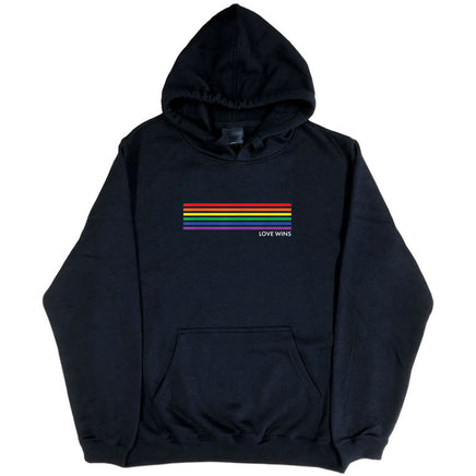 Rainbow Stripes Love Wins Hoodie (Black)