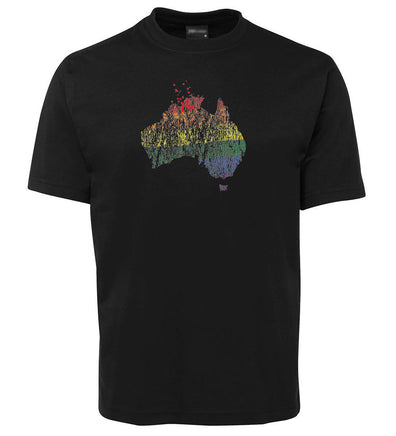 Rainbow Flag Australia Map T-Shirt (Black)