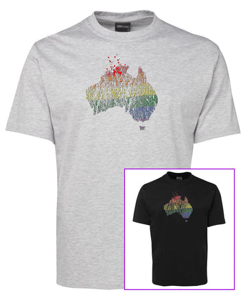 Rainbow Flag Australia Map T-Shirt