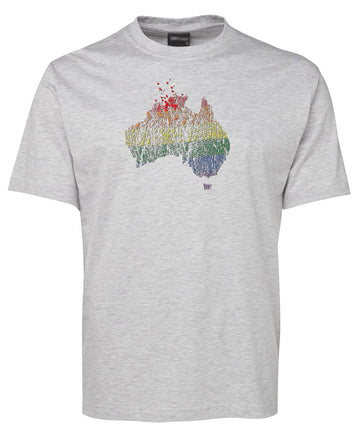 Rainbow Flag Australia Map T-Shirt (Snow Grey)
