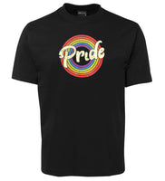 Retro Rainbow Pride Logo T-Shirt (On Black)