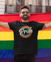 Retro Rainbow Pride Logo T-Shirt - When Worn
