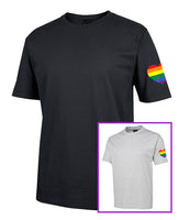 Rainbow Flag Heart on Sleeve T-Shirt (Colour Options)