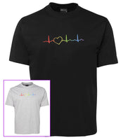 Rainbow Heartbeat Pride T-Shirt (Two Colour Options)