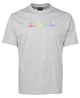 Rainbow Heartbeat Pride T-Shirt (Snow Grey)