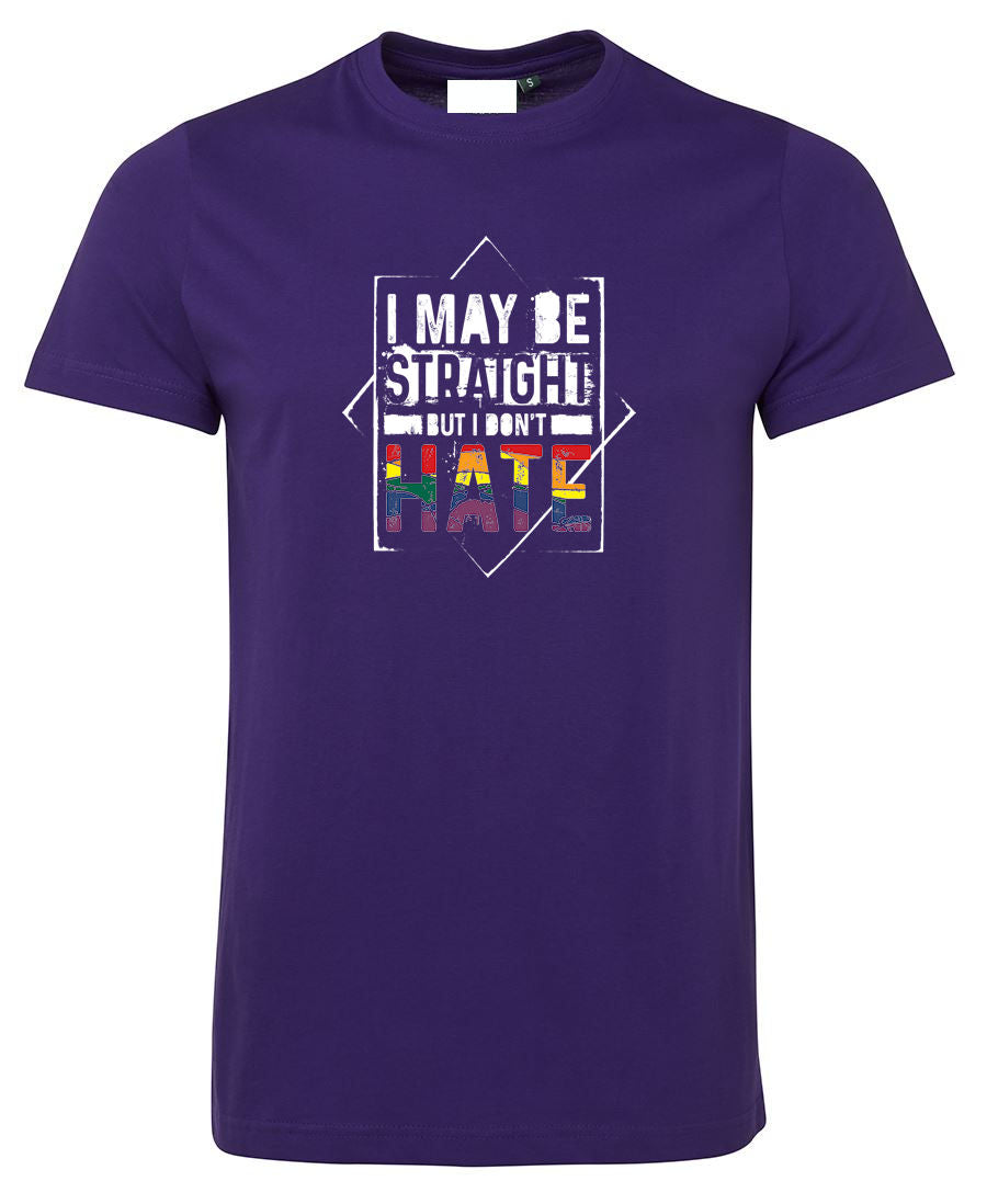 I May Be Straight But I Don't Hate T-Shirt (Purple) - Wear It Purple