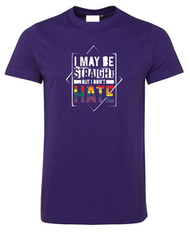 I May Be Straight But I Don't Hate T-Shirt (Purple)